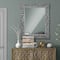 American Art Décor™ 31.5" Gray Hand-Carved Wood Medallion Accent Wall Mirror